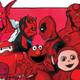 A crop of Red Team, one of 9 color coded pop culture illustrations by Linda Bouderbala.